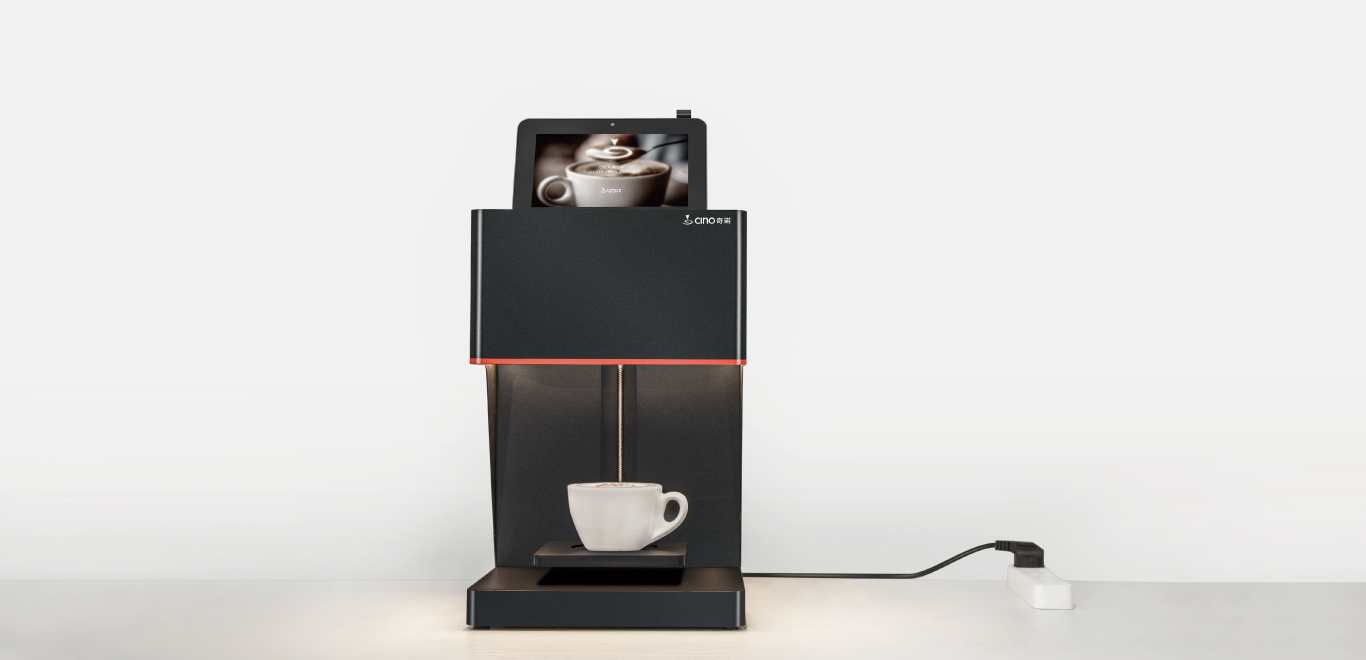 奇诺咖啡拉花机，无需连接电脑，无需专人看护，开机联网即可使用