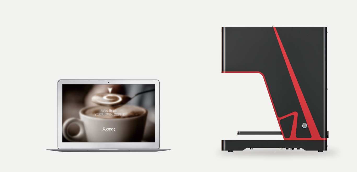 奇诺咖啡拉花机，占地面积仅有1台Mac Air那么大，占地小，寸土寸金的现代，为您节约更多面积